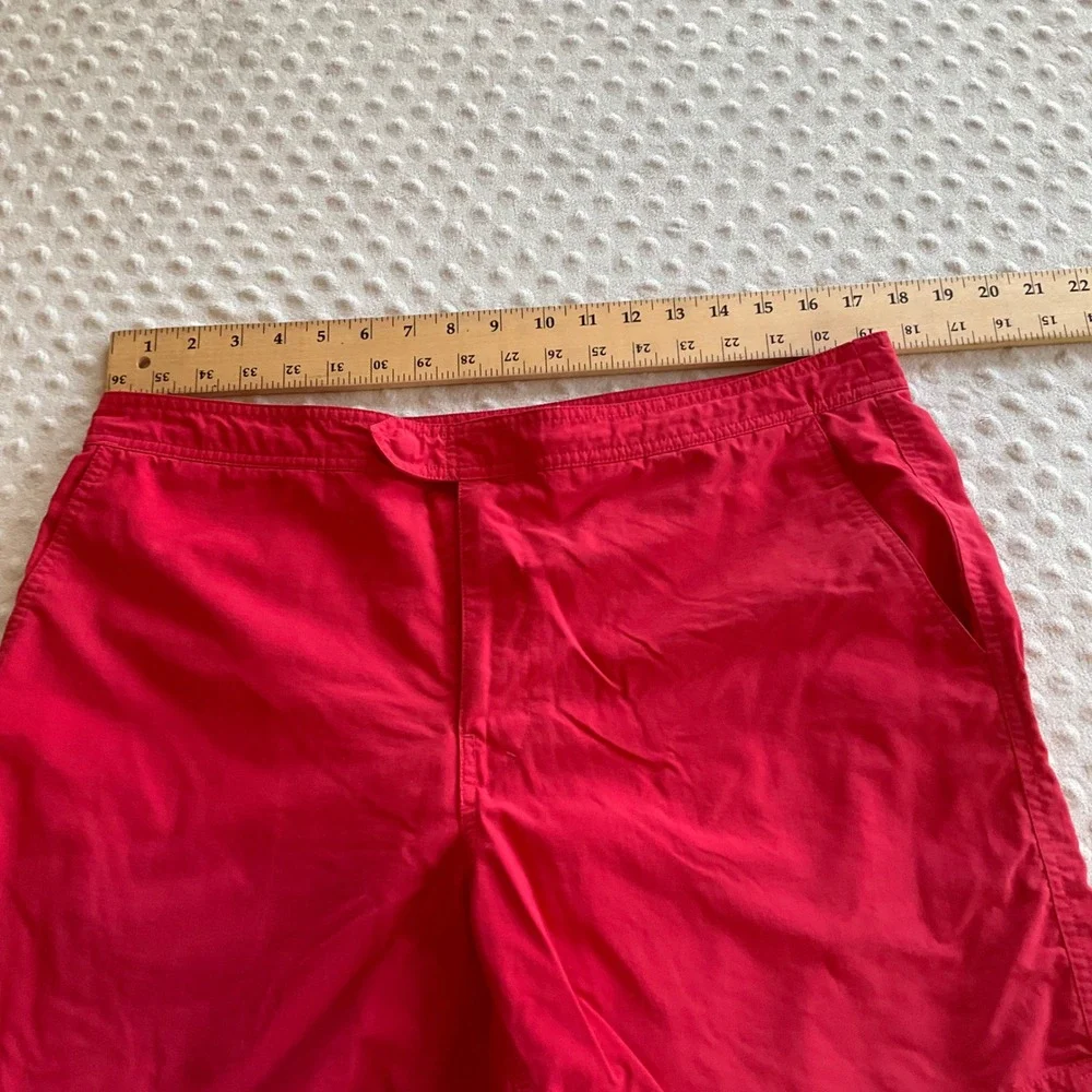 J.Crew Swim Trunks Mens 35 Red Original Swimwear Mesh Lined Board Shorts